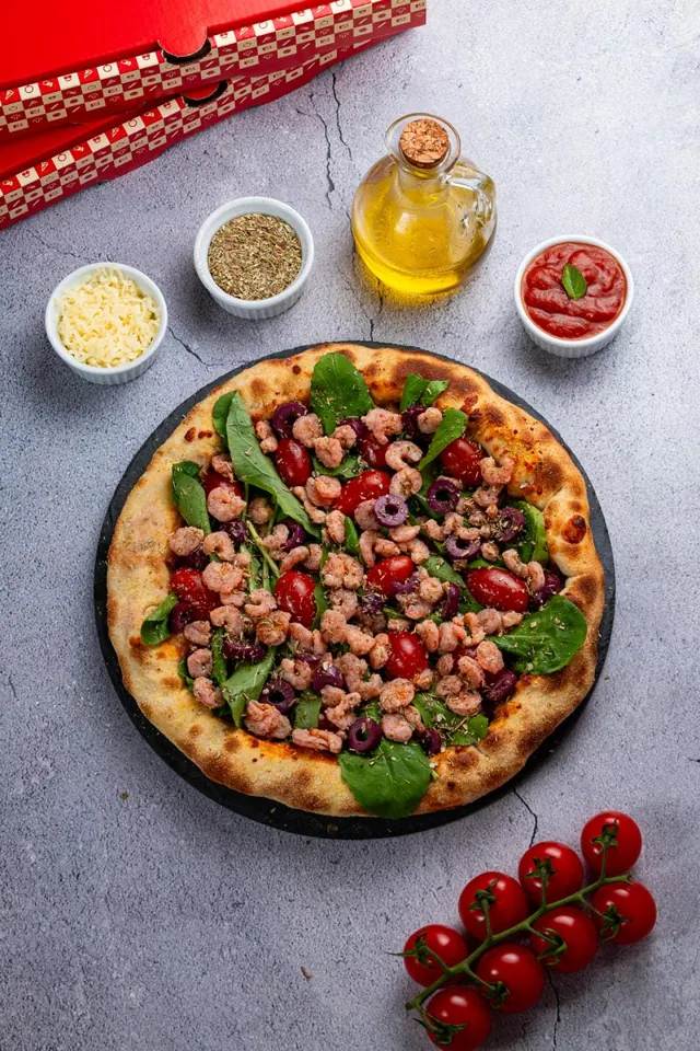 Pizza Boo Camarão Mediterrâneo